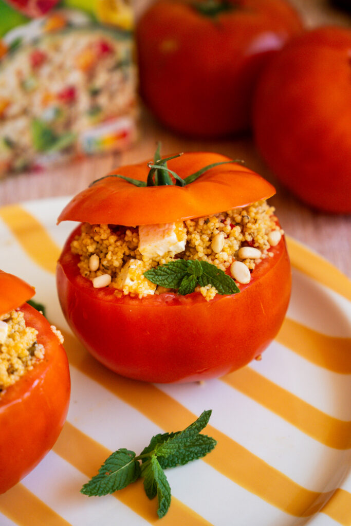 Tomates farcies au taboulé aux 5 légumes